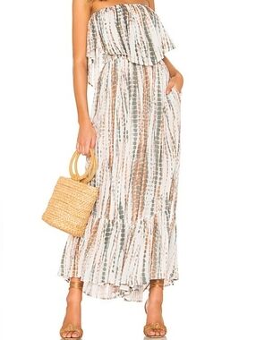 Free People Summer Vibes Tie-Dye Layered Strapless Tube Jumpsuit XL